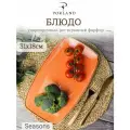 Блюдо сервировочное Porland Seasons, 31х18 см, оранжевое, фарфор, KitchenHold