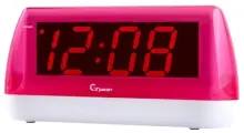 Будильник электронный сетевой светящийся красным светом гранат С-1848-Крас размер 22,5х10,5 см
