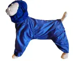 Комплект: Теплый комбинезон+Снуд (шапка) для американского стаффордширского терьера кобеля, на флисе, повышенной прочности, цвет василек