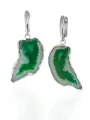 Серьги с подвесками 1/33 EDITION, агат, серебряный, зеленый