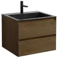 Тумба с раковиной из кварца Vincea Luka 600 цвет T.Oak, Black
