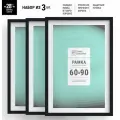Большие багетные рамки 60х90 см черные, набор коллаж (28 мм ширина багета!) (Гарантия целости!), рама для алмазной мозаики, картины, постера, вышивки, фотографии, Рамки Белогорья, 3 шт.