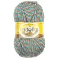 Пряжа ADELIA ZOLTAN 100% шерсть 100 г 115 м №134 бежевый-бирюзовый-коричневый