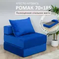 Кресло-кровать, пуфик Romack, 70 x 80 x 60, съемные чехлы из велюра, синий