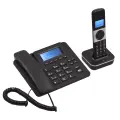 D2002 TAM Expandable Corded/Cordless Phone System с Аудиомессенджером Caller ID/Call Waiting и Ручными/Базовыми Голосовыми Телефонами Поддержка 8 Языков для Офиса Дома Конференции Черный&Серебристый US 100~240V Ni-MH AAA 400mAh 1.2V 18.5*5*2.5cm