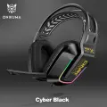 Игровые наушники Onikuma X13 Cyber Black черные с RGB подсветкой