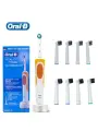 Электрическая зубная щетка Oral-B, D12, 8 головок, водонепроницаемая, с таймером, оранжевый