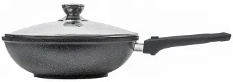 Сковорода-ВОК с крышкой и съемной ручкой Panairo Raitens induction, 28 см (Rai-WOK-28-S-K. Chr-I)