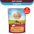 Сухой корм Nature’s Table для взрослых кошек, Индейка, 3 шт по 650 г