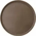 Поднос прорезиненный круглый Prohotel 275х275х20мм, пластик, коричневый