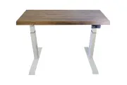StolStoya Стол двухмоторный с регулируемой высотой титан PRO подстолье белое и столешница МДФ шпон Дуб мореный 160х80
