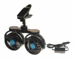 Вентилятор в салон 12V двойной на прищепке синий, HX-T607E DC12V blue, MITCHELL
