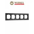 Рамка из металла на 5 постов Werkel AluMax W0053508, цвет черный алюминий
