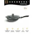Сковорода с крышкой глубокая Edenberg 24 см с антипригарным покрытием 2,3 л для газовой электрической и индукционной плиты