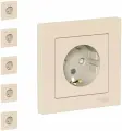 Розетка Schneider Electric AtlasDesign с заземлением со шторками бежевый (комплект из 5 шт)