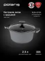 Кастрюля с крышкой Polaris Stein-20C литой алюминий 2,5 л, Серый
