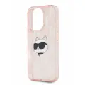Karl Lagerfeld чехол для iPhone 16 Pro Max, PC/TPU Monogram NFT Choupette розовый