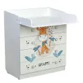 Комод детский с пеленальным столиком Фея 1580 Жирафик, белый