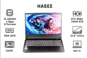 Игровой Ноутбук Hasee Z8/Intel Core i5-10200H/RTX 3060 6GB/16GB/SSD 512GB/15.6/FHD 1920×1080/IPS 144ГЦ/Windows 11Pro+Microsoft office.