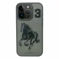 Чехол для iPhone 15 Pro Santa Barbara Polo & Racquet Club Ravel Boris Series Leather Case / Противоударный чехол / Серый
