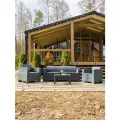 Комплект садовой мебели из пластика LANA LUX M с 3-х местным диваном, графит