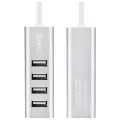 Переходник HOCO HB1 USB HUB на 4 порта, серебристый