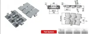 Цепь пластинчатая sse 881 tab k600, aisi304, бухта-3 метра, нержавеющая пластинчатая поворотная