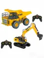 Радиоуправляемый набор экскаватор и самосвал Huina (свет, звук, акб, 1:24) - HN1559-YELLOW