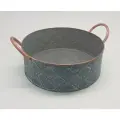 Хлебница-Фруктовница с фактурным узором, 25см, серо-зелёная, круглая