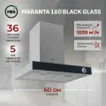 Кухонная вытяжка MBS MARANTA 160 BLACK GLASS/60 см/производительность 1030м3/ч, низкий уровень шума.