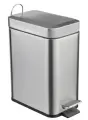 Ведро для мусора Катунь с педалью коррозионностойкая сталь пластик серебристый 140х285х305мм
