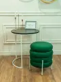 Журнальный стол круглый, металл, стекло, пуф, лофт, зеленый белый черный