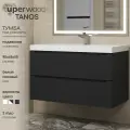 Тумба под раковину для ванной подвесная Uperwood Tanos 90х45х50 см, черная