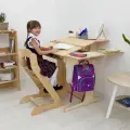 Парта для школьника, растущая парта, растущий стул, комплект, окрашен маслом