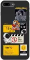 Силиконовый чехол на Apple iPhone 8 Plus / 7 Plus / Эпл Айфон 7 Плюс / 8 Плюс с рисунком Space Stickers Soft Touch черный