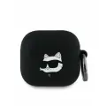 Lagerfeld для Airpods 4 чехол Silicone case with ring NFT 3D Choupette Black