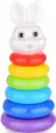 Детская пластиковая пирамидка Кролик, развивающая игрушка для малышей, учим формы, фигуры и цвета, 6 деталей-колечек