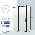 Душевой уголок Ceruttispa чезас CEZAS 120BF L (90x120x195), без поддона, профиль черный, стекло матовое