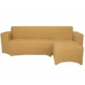 Чехол на угловой диван с оттоманкой справа, цвет Медовый