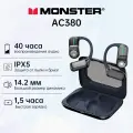 Monster Maxstar AC380Открытые наушники с ушными крючками, умная шумоподавляемая отмена, Bluetooth 5.4, черный