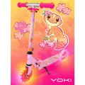 Самокат детский складной Yoki Traffic 125, светящиеся колёса, персиковый