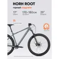 Велосипед взрослый горный HORH ROOT LTD DP 29 , алюминиевая рама, дисковые гидравлические тормоза, серый-черный