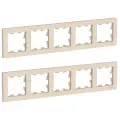 Рамка 5-постовая, универсальная, Schneider Electric/Systeme Electric AtlasDesign, бежевый(глянцевый) ATN000205(комплект 2 шт.)