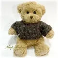 Мишка Louis бежевый в темно-коричневом свитере, Bukowski 25см