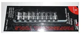 Набор головок 1/2 ( 9 предметов) Сервис Ключ (Е10-24 звездочка)