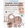 Детский силиконовый набор посуды для кормления малышей