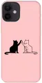 Силиконовый чехол на Apple iPhone 12 Mini / Эпл Айфон 12 мини с рисунком Cats Soft Touch розовый
