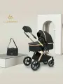 Коляска-трансформер 2в1 LUXMOM A6 перекидная ручка/ черный цвет