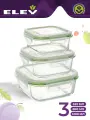 Набор стеклянных пищевых контейнеров Eley 530 мл, 800 мл и 1200 мл ELSTP016G
