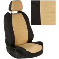 Чехлы на Шевроле Круз седан, хэтчбэк, универсал (2009-2015) для сиденья авто, Пилот, Экокожа, Черный с бежевой вставкой